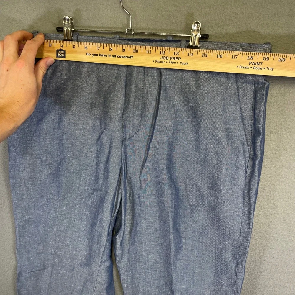 Perry Ellis Portfolio Linen Blend Dress Pants 38x29 Blue